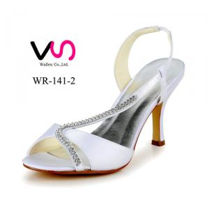 White bridal wedding high heel shoes made in China